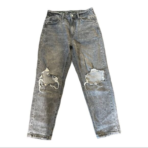 WILD Fable Highest Rise Distressed Busted Knee Stretch Denim Boyfriend Mom Jeans - Picture 1 of 7